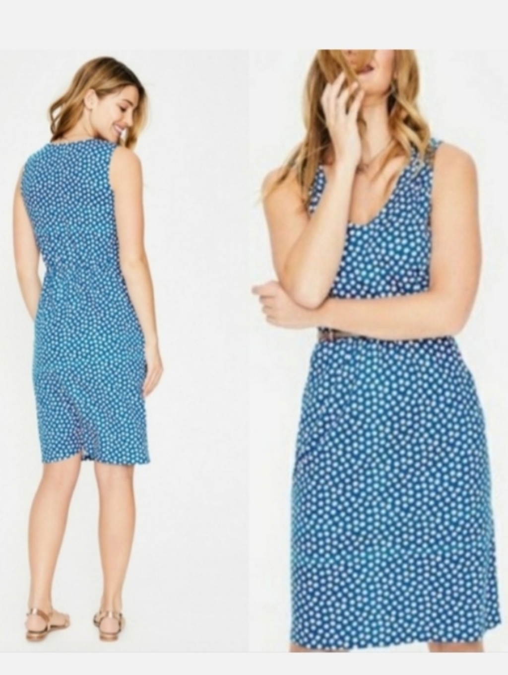 Boden Melinda Jersey Dress Blue Daisy 8